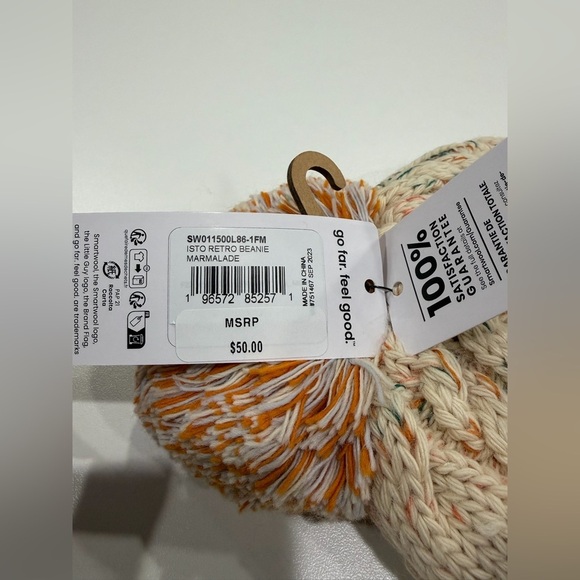 SmartWool Isto Retro Beanie Hat Merino Wool Marmalade Orange NWT Adult Cable